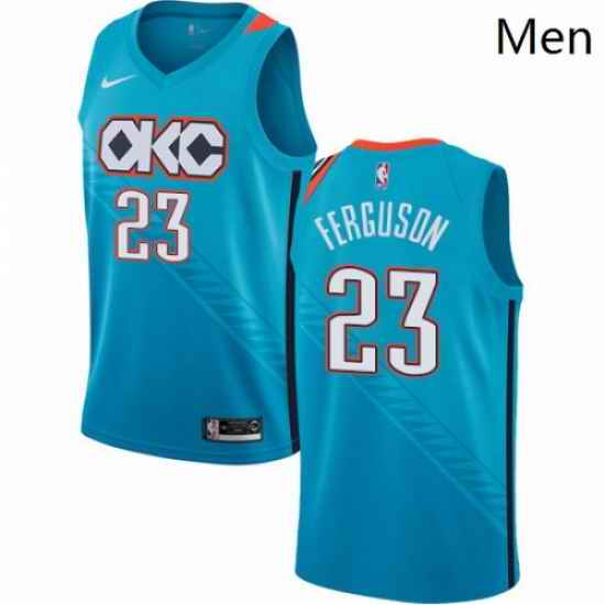 Mens Nike Oklahoma City Thunder 23 Terrance Ferguson Swingman Turquoise NBA Jersey City Edition